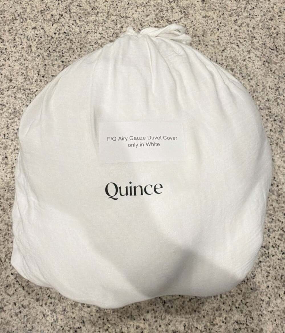 Quince Airy Gauze Duvet Cover in White Full/Queen
